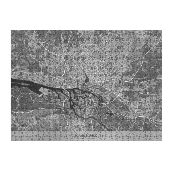 artboxONE Puzzle "Graue Karte von Hamburg" artboxONE - Kartografie - Karte,Grau,Hamburg,Deutschland,Alt,Antik - Bild karte