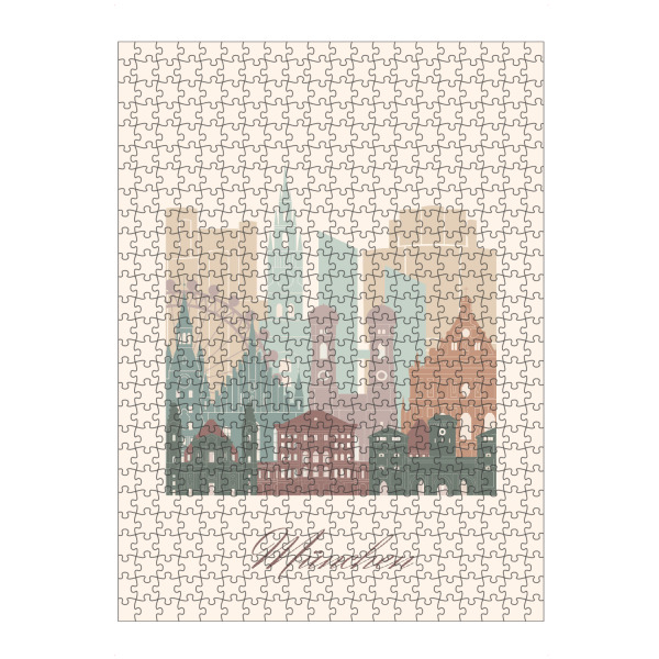 Puzzle Ravensburger "Münchner Skyline in Salbeigrün" artboxONE - Städte,Städte / München,Reise,Architektur,Kartografie