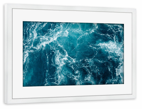 Poster mit Rahmen weiß "Die Wellenlandschaft" artboxONE - Natur,Abstrakt,Reise / Strand und Meer,Unterwasser
