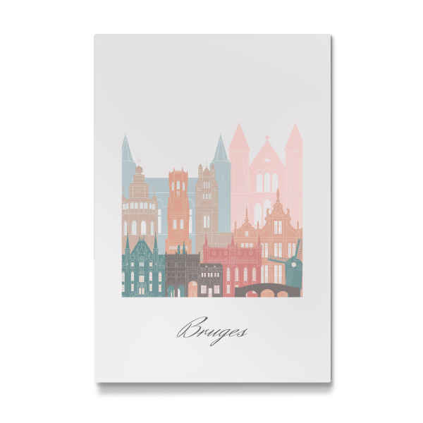 Galerie-Print "Brügge Skyline Pastellstil" 30x20 cm artboxONE