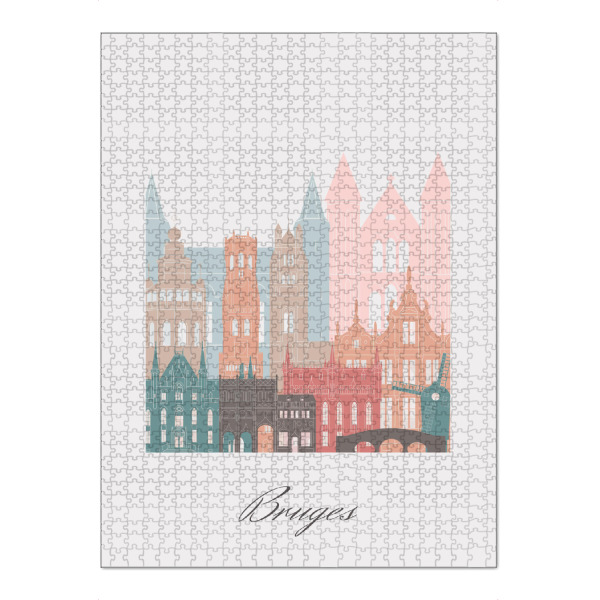 Puzzle Ravensburger "Brügge Skyline Pastellstil" artboxONE - Städte,Reise,Architektur,Kartografie