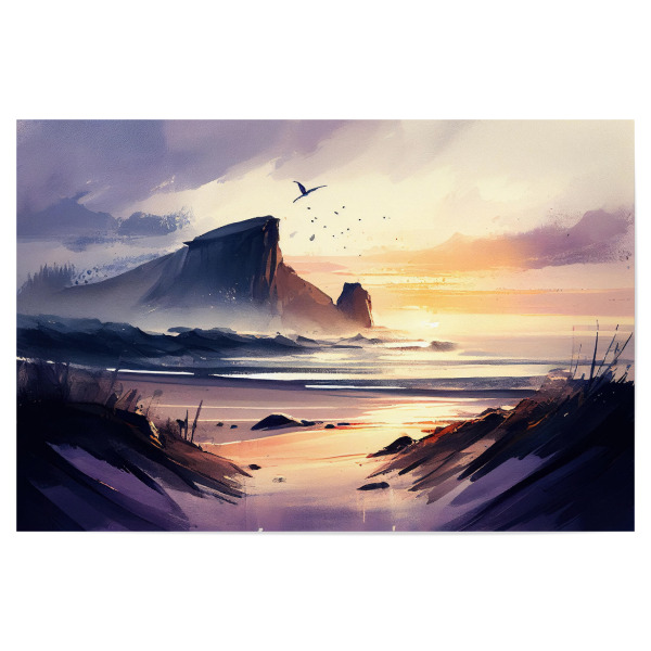 Poster "Weg zum Strand - Wasserfarbe" artboxONE - Natur,Reise / Strand und Meer
