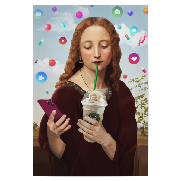 Poster 30x20 cm "Zeitgeist" artboxONE - Menschen - Renaissance,Madonna,Trend,Generation,Jugend,Social media,Fame,Frau
