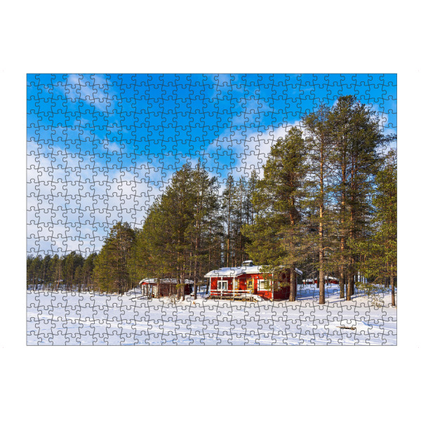 Puzzle Ravensburger "Schnee, Holzhütte, Wald" artboxONE - Natur,Reise,Architektur,Reise / Länder
