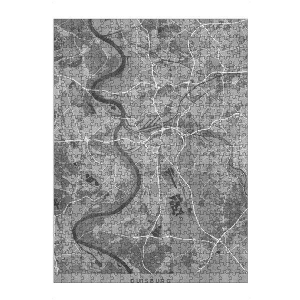 Puzzle Ravensburger "Graue Karte von Duisburg" artboxONE - Kartografie - Graustufen,Grau,Karte,Duisburg,Deutschland - Bild graustufen
