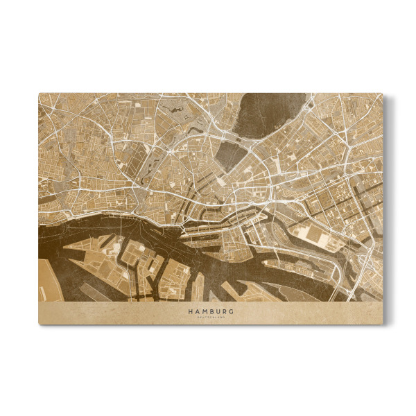 Galerie-Print "Karte - Hamburger Innenstadt" 30x20 cm artboxONE