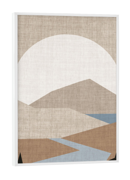 Poster mit weißem Rahmen "LINEN - landscape LUK third" artboxONE - Abstrakt,Geometrie