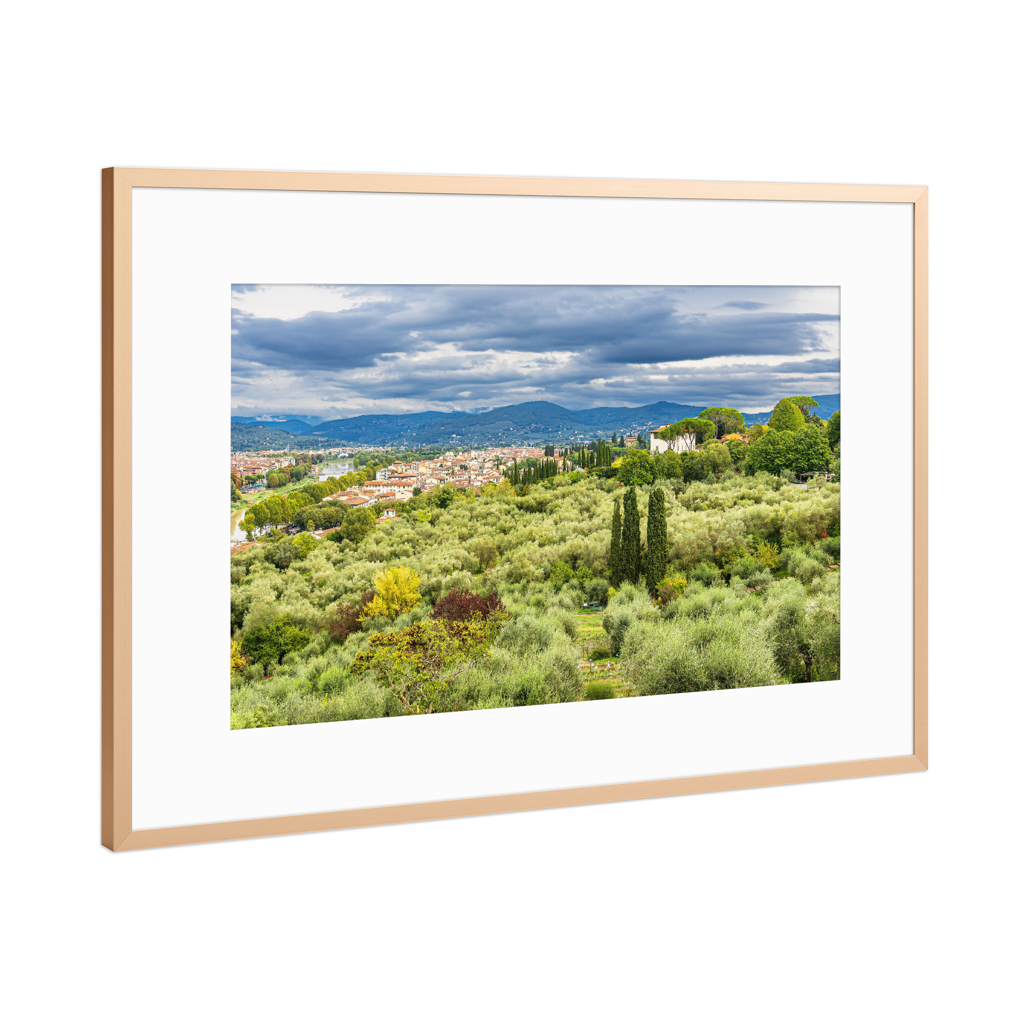 Poster mit Rahmen Kupfer "Wolken, Garten, Stadt" artboxONE - Natur,Reise,Architektur,Reise / Länder,Städte / Weitere