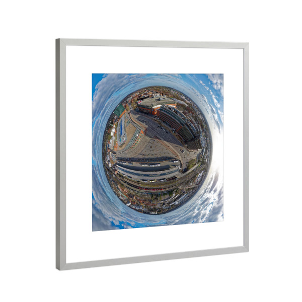 Poster mit Rahmen Silber "HH-Bergedorfer Tor,Ginkgoplatz-50m" artboxONE - Städte,Städte / Hamburg,Reise,Architektur,Reise / Länder