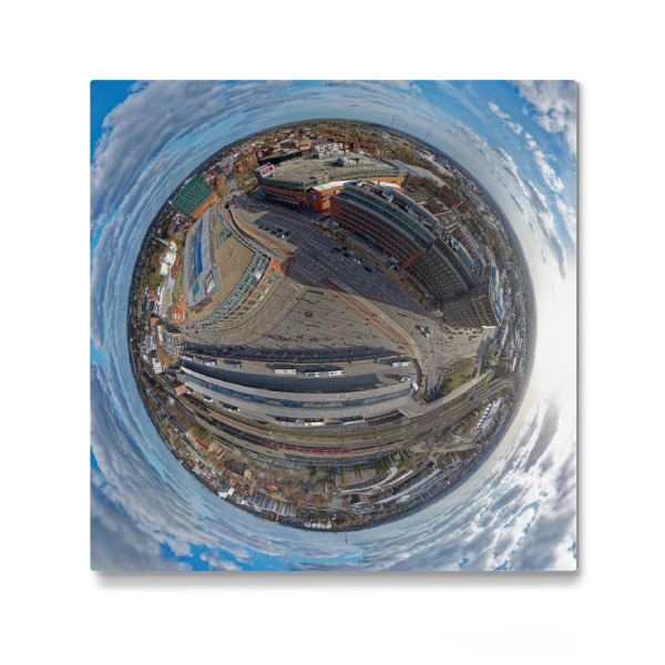 Galerie-Print "HH-Bergedorfer Tor,Ginkgoplatz-50m" 30x30 cm artboxONE