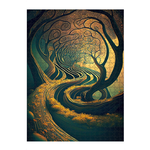 artboxONE Puzzle "Verdrehte Waldmalerei" artboxONE - Abstrakt