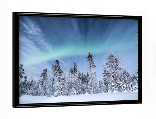 Poster mit schwarzem Rahmen "Nordische Winternacht" artboxONE - Natur,Reise