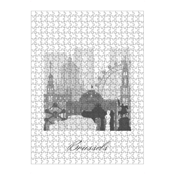 Puzzle Ravensburger "Brüsseler Skyline schwarz-weiß" artboxONE - Städte,Reise,Architektur,Kartografie