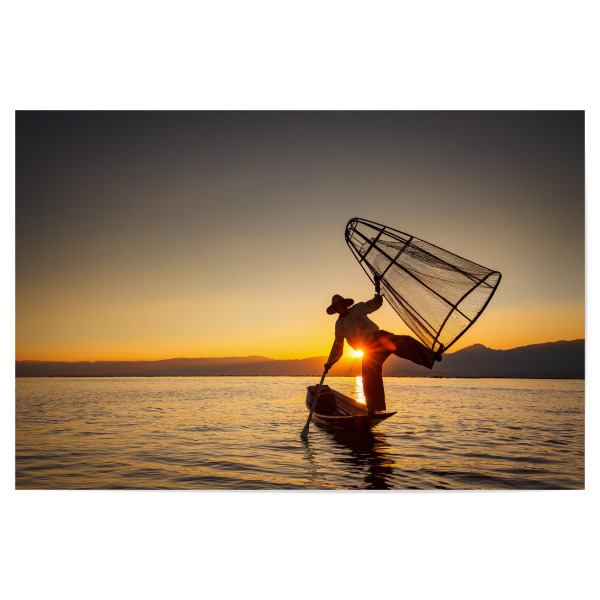 Poster 30x20 cm "Der Fischer vom Inle See" artboxONE - Menschen,Reise / Asien