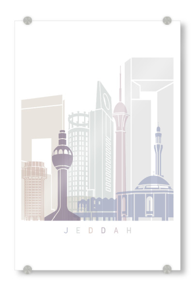 Acrylglasbild "JEDDAH SKYLINE PASTELL" artboxONE - Städte,Architektur