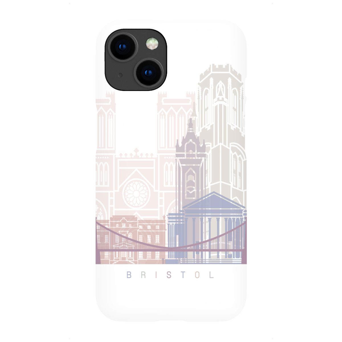 iPhone "Bristol-Skyline-Pastell" Premium-Case Handyhülle artboxONE