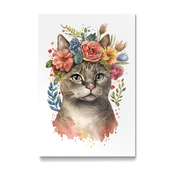 Galerie-Print "Süße Katze mit schönen Blumen" 30x20 cm artboxONE