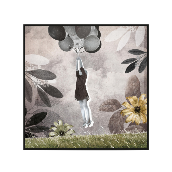 Poster 20x20 cm "Gedenkbild Kind mit Ballon" artboxONE - Für Kinder,Für Mama,Für Papa