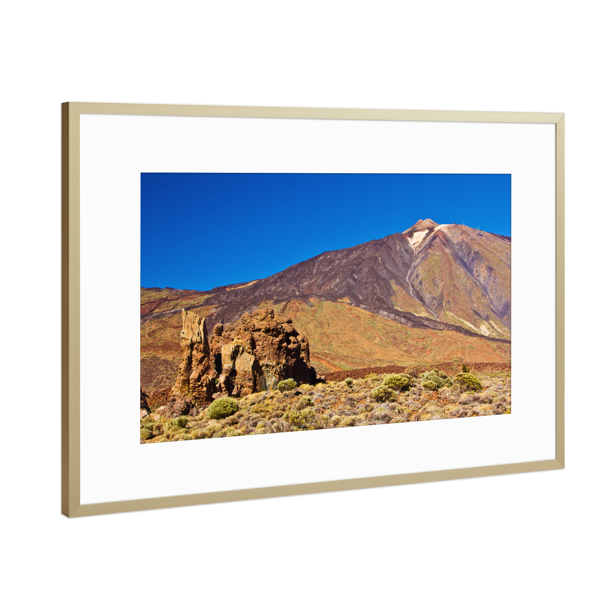Poster mit Rahmen Gold "Roques de García und Teide" artboxONE - Natur,Reise,Reise / Länder