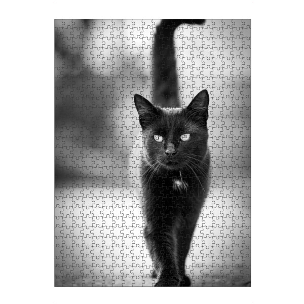 artboxONE Puzzle "Schwarze Katze" artboxONE - Tiere - Katze,Schwarz,Elegeant,Fotografie,Sanft,Monochrome,Aberglaube,Haustier,Augen - Bild katze