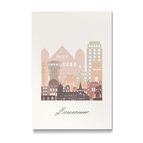 Galerie-Print "Skyline von Lausanne in Terrakotta" 30x20 cm artboxONE