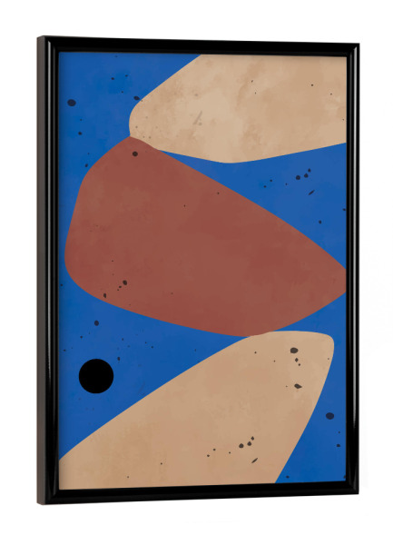 Poster mit schwarzem Rahmen "MODERN ART - BLUE ISLAND" artboxONE - Abstrakt - Japandi,Modern,Art,Ibiza,Kunstdruck,Geschenk,Einrichtung,Abstrakt,Kunst
