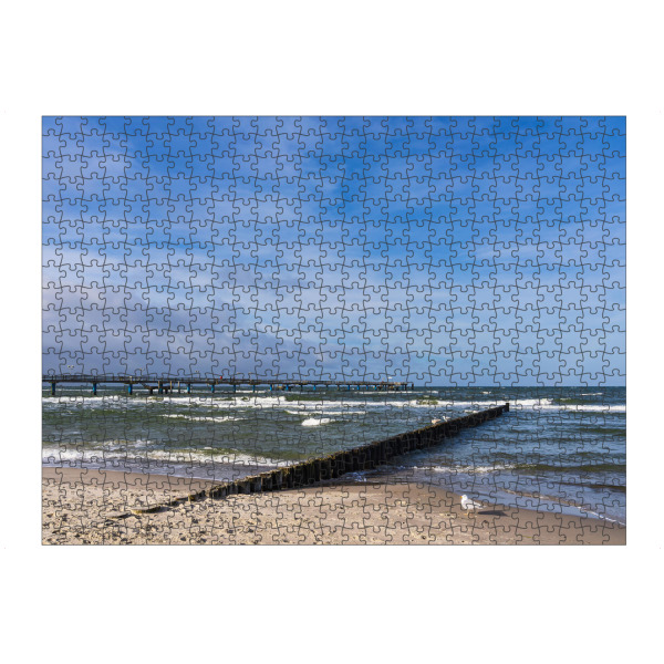 Puzzle Ravensburger "Strand, Möwen, Seebrücke" artboxONE - Natur,Reise,Tiere,Architektur,Reise / Strand und Meer