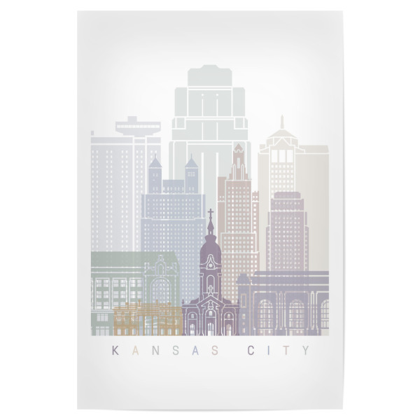 Poster 30x20 cm "KANSAS CITY SKYLINE PASTELL" artboxONE - Städte,Architektur