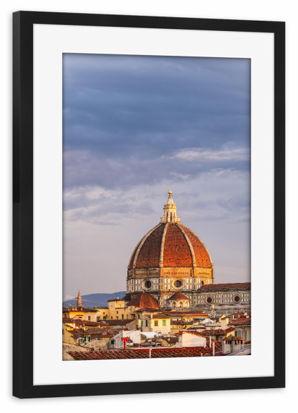 Poster mit Rahmen schwarz "Wolken, Kathedrale, Dächer" artboxONE - Reise,Architektur,Reise / Länder,Städte / Weitere