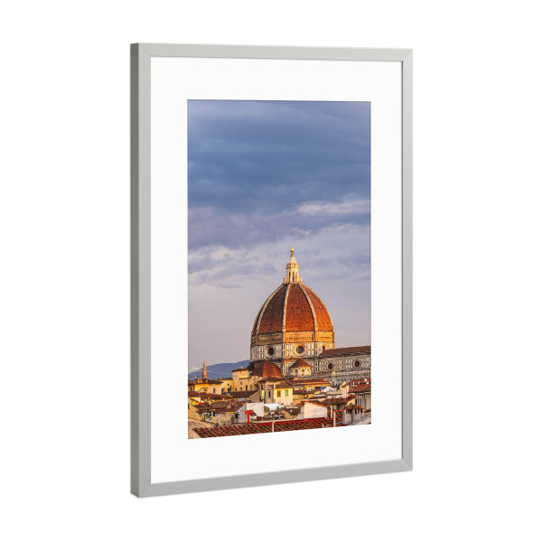 Poster mit Rahmen Silber "Wolken, Kathedrale, Dächer" artboxONE - Reise,Architektur,Reise / Länder,Städte / Weitere