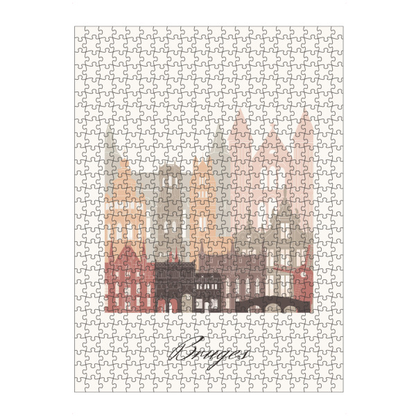 artboxONE Puzzle "Skyline von Brügge in Terrakotta" artboxONE - Städte,Reise,Architektur,Kartografie