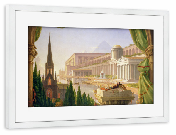 Poster mit Rahmen weiß "Der Traum des Architekten" artboxONE - Städte,Architektur,Für Mama,Für Papa