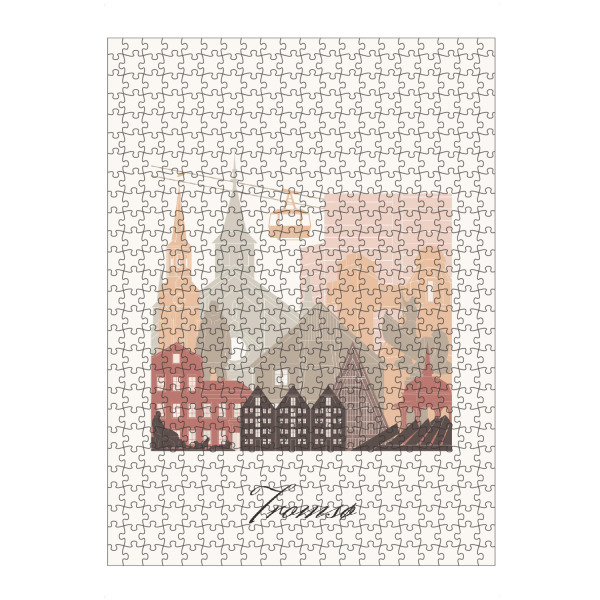 artboxONE Puzzle "Skyline von Tromsø in Terrakotta" artboxONE - Städte,Reise,Architektur,Kartografie