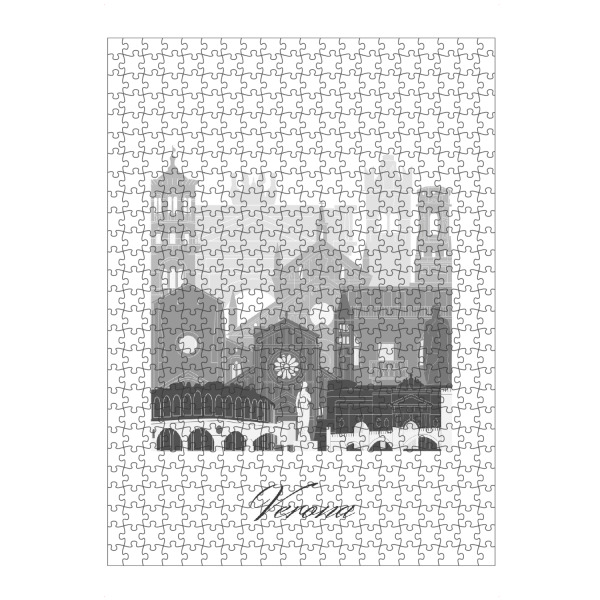 artboxONE Puzzle "Verona Skyline schwarz-weiß" artboxONE - Städte,Reise,Architektur,Kartografie