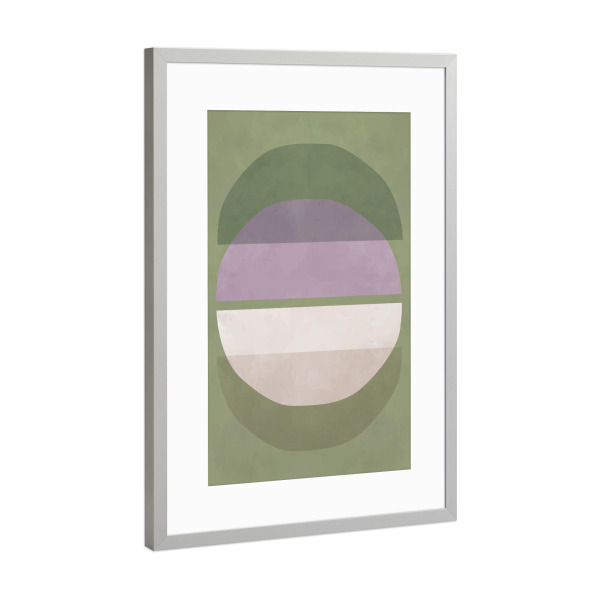 Poster mit Rahmen Silber "MODERN ART - GREEN ZEN" artboxONE - Abstrakt - Japandi,Modern,Art,Ibiza,Kunstdruck,Geschenk,Einrichtung,Abstrakt,Kunst