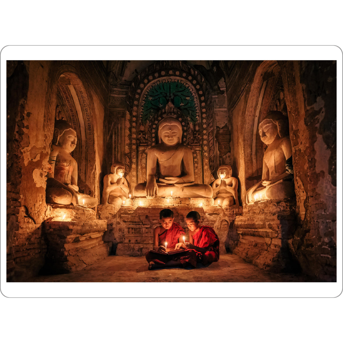 Tischset "Junge Mönche in Bagan" artboxONE - Menschen,Architektur,Reise / Asien