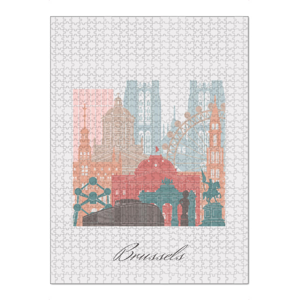 Puzzle Ravensburger "Brüsseler Skyline-Pastellstil" artboxONE - Städte,Reise,Architektur,Kartografie