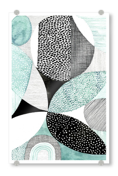 Acrylglasbild "Susan Black - Mid Century Aqua" artboxONE - Abstrakt,Geometrie