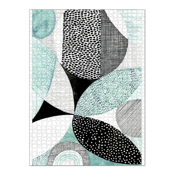 Puzzle Ravensburger "Susan Black - Mid Century Aqua" artboxONE - Abstrakt,Geometrie
