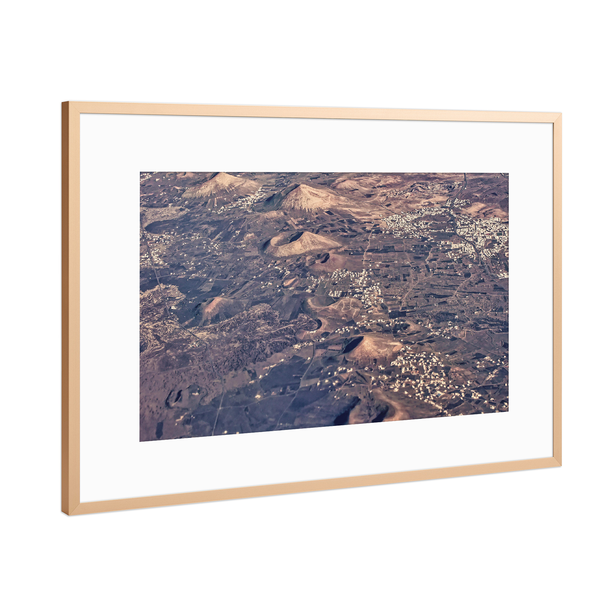 Poster mit Rahmen Kupfer "Lanzarote - Vulkanreihe" artboxONE - Natur,Reise,Reise / Strand und Meer,Reise / Länder