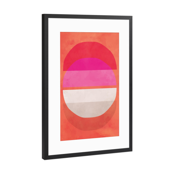 Poster mit Rahmen Schwarz (Metallic) "MODERN ART - ORANGE ZEN" artboxONE - Abstrakt