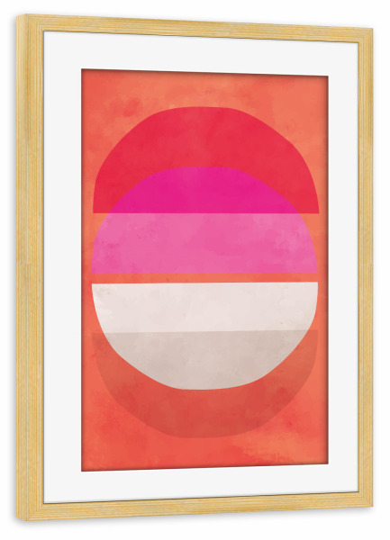 Poster mit Rahmen kiefer "MODERN ART - ORANGE ZEN" artboxONE - Abstrakt - Japandi,Modern,Art,Ibiza,Kunstdruck,Geschenk,Einrichtung,Abstrakt,Kunst