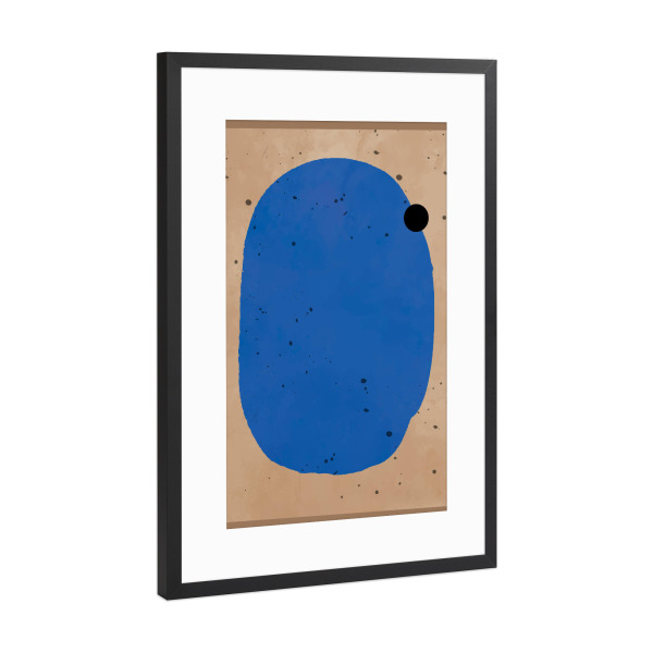 Poster mit Rahmen Schwarz (Metallic) "MODERN ART - BLUE SEA" artboxONE - Abstrakt