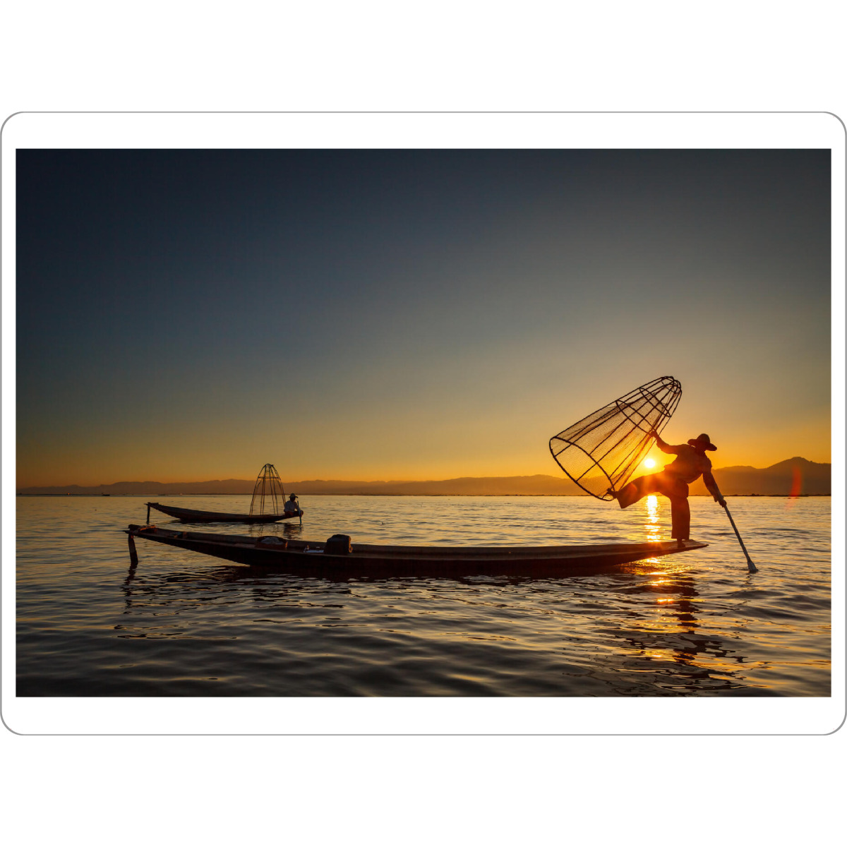 Tischset "Der Sonnenuntergang am Inle See" artboxONE - Reise / Asien - Inle see,Myanmar,Burma,See,Fischer,Asien,Natur,Landschaft,Sonnenuntergang