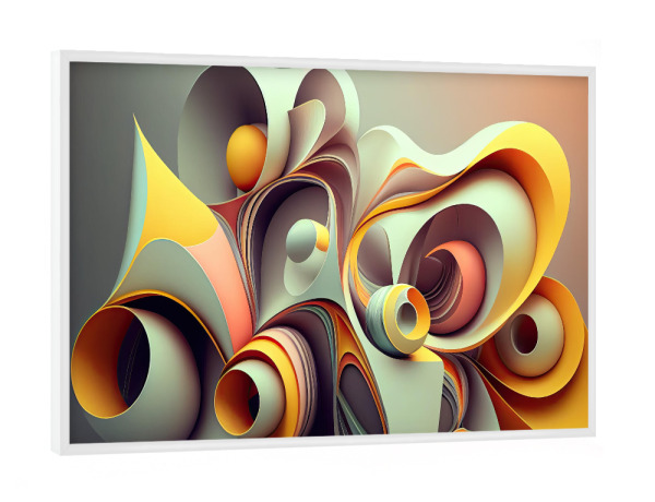 Poster mit weißem Rahmen "Malen mit verdrehten Geometrien" artboxONE - Abstrakt,Geometrie