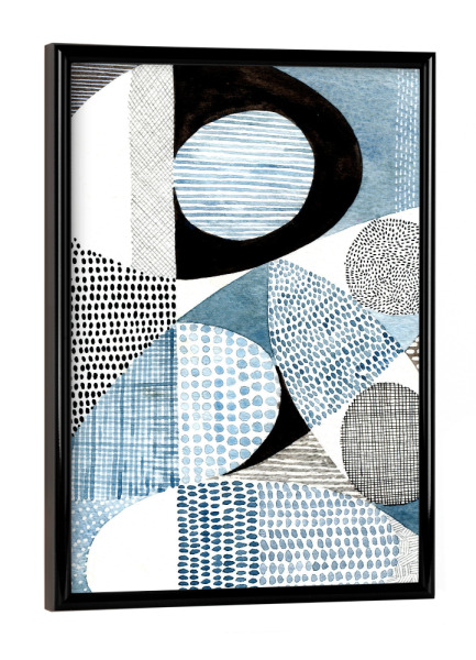 Poster mit schwarzem Rahmen "Susan Black-Mid Century blue" artboxONE - Abstrakt,Geometrie