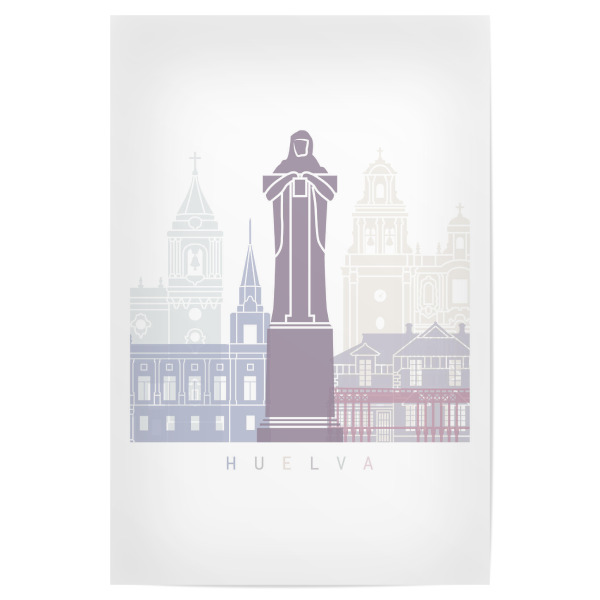 Poster 30x20 cm "HUELVA SKYLINE PASTELL" artboxONE - Städte,Architektur