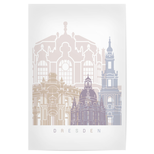 Poster "DRESDEN SKYLINE PASTELL-B" artboxONE - Städte,Architektur