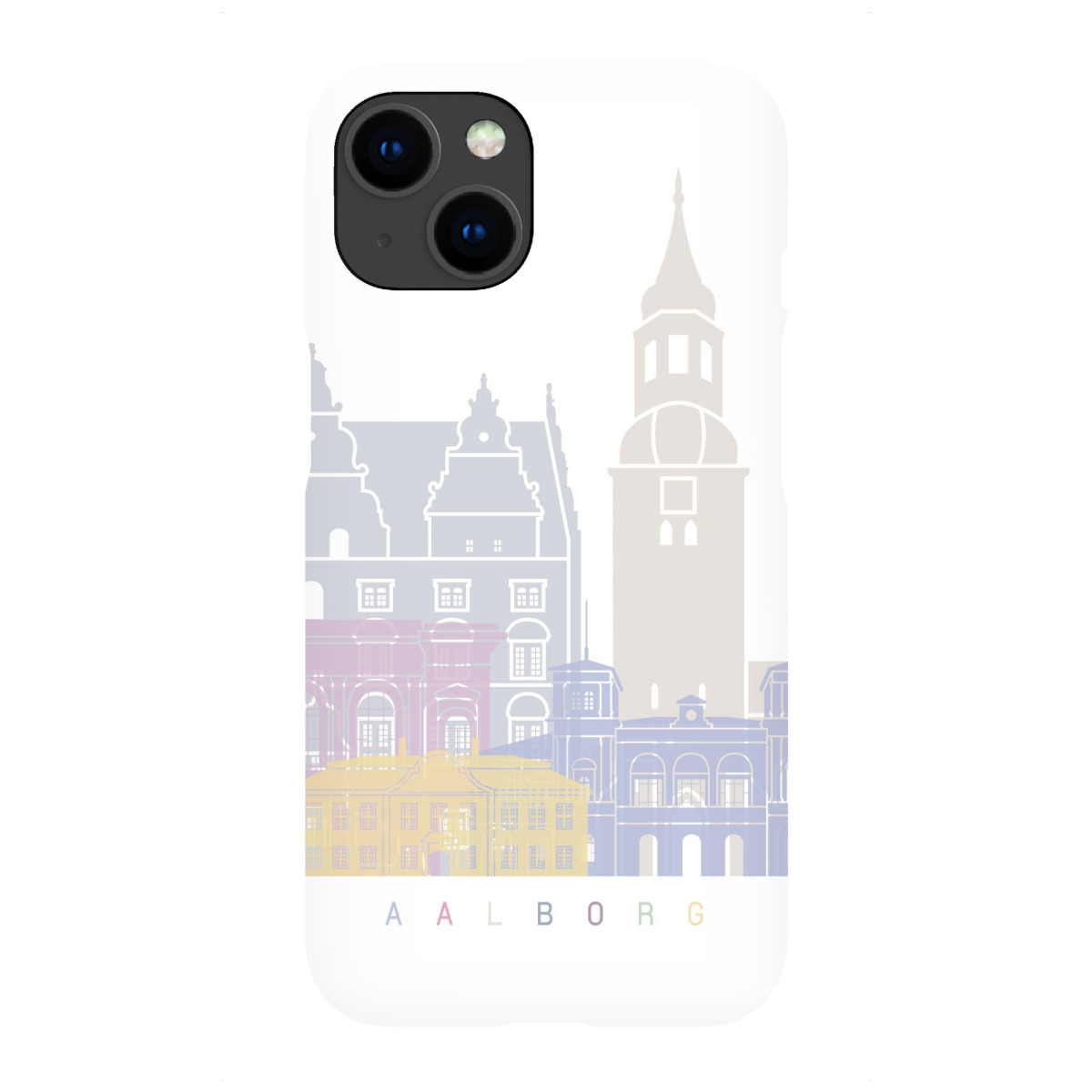 iPhone "Aalborg Skyline in Pastellfarben" Premium-Case Handyhülle artboxONE