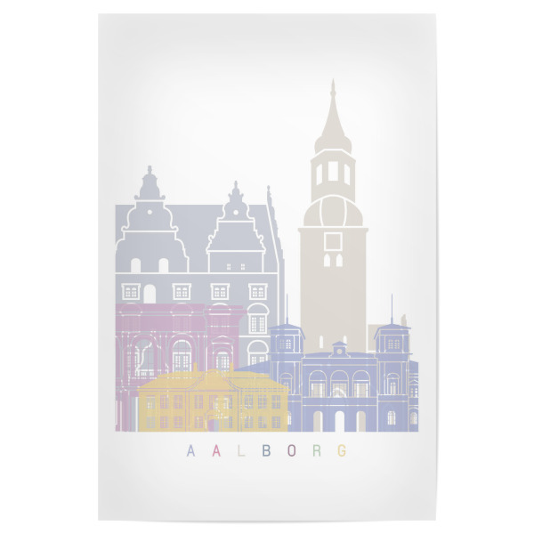 Poster 30x20 cm "Aalborg Skyline in Pastellfarben" artboxONE - Städte